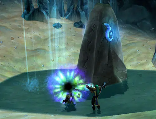 Summoning the party using summoning stone in World of Warcraft.